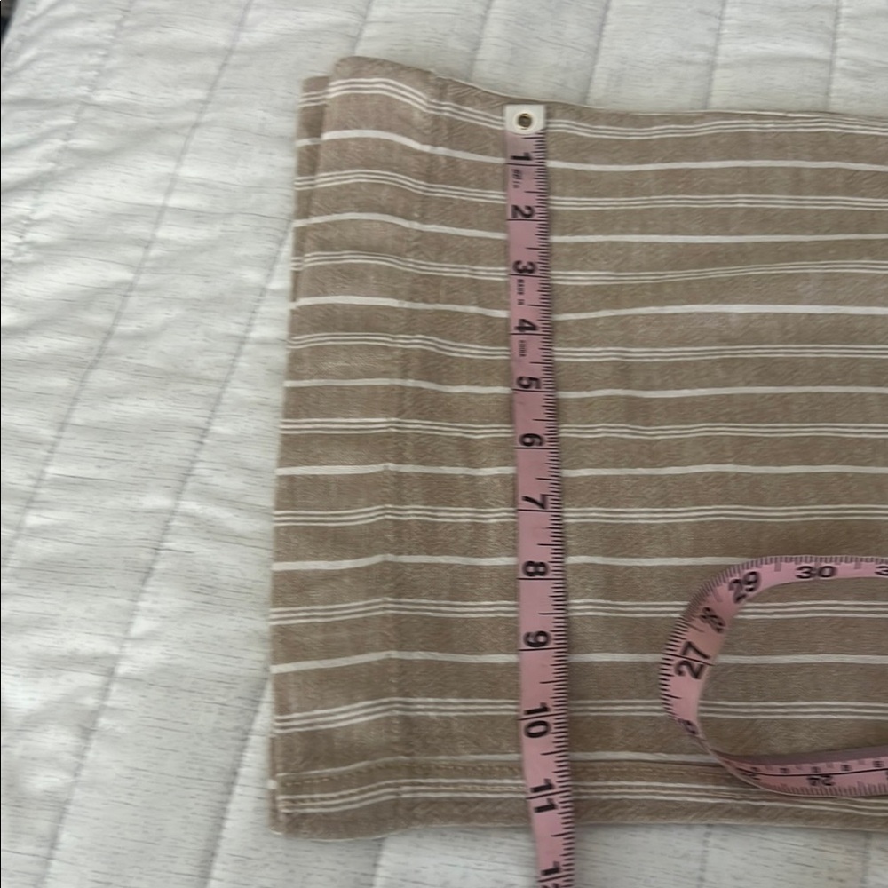 (BRIGGS).women’s Striped Tan and White Wide Leg Pants size L - Picture 8 of 11